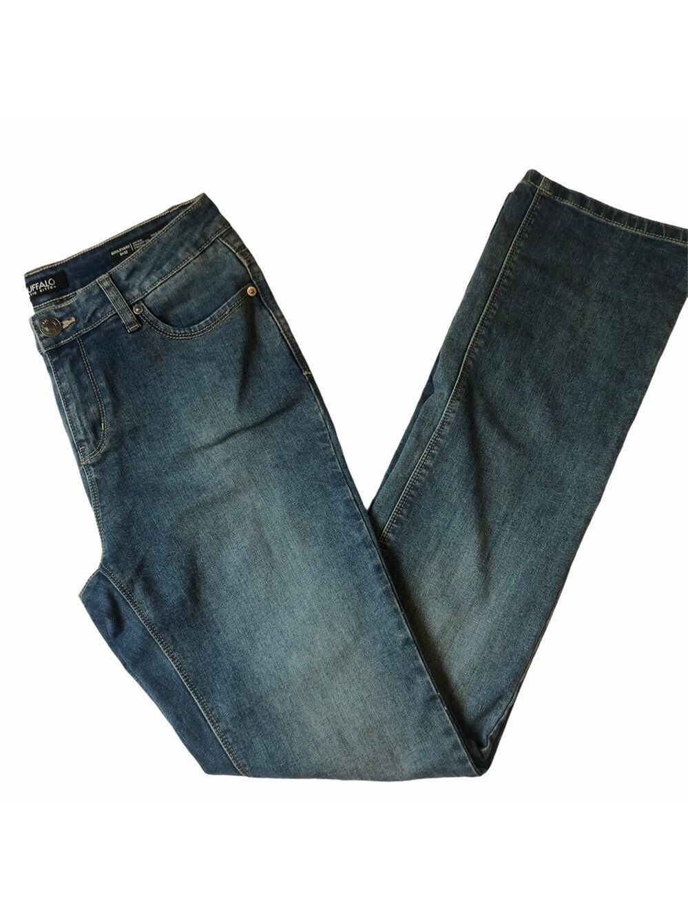 Buffalo David Bitton Boulevard Mid Rise Straight Leg Light Wash Stretch …
